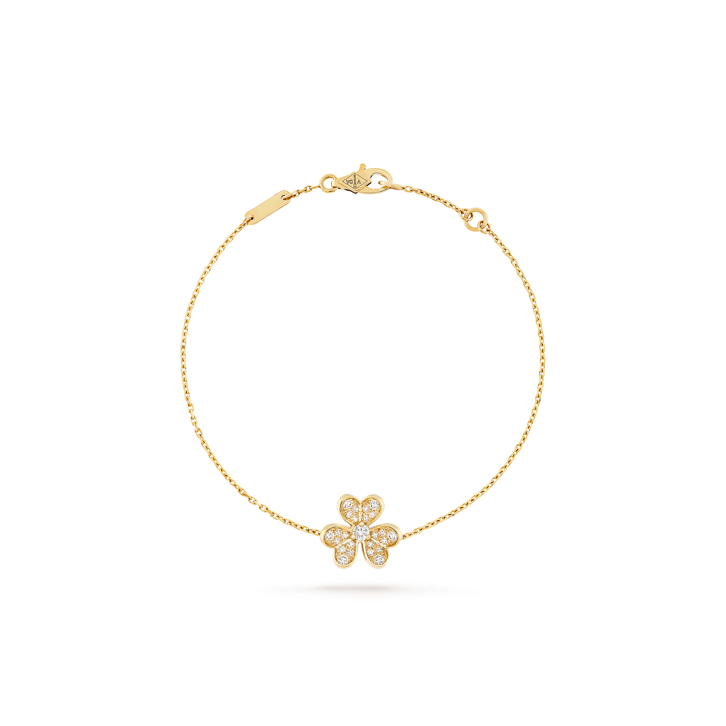 v*n cl*f arpels frivole bracelet, mini model - yellow gold, Di*m*nd  vcarp24100